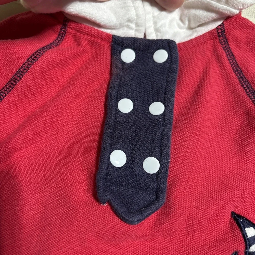 VINTAGE Gymboree Red Baby Dress Long Sleeve Sailor Nautical Cotton Newborn‎